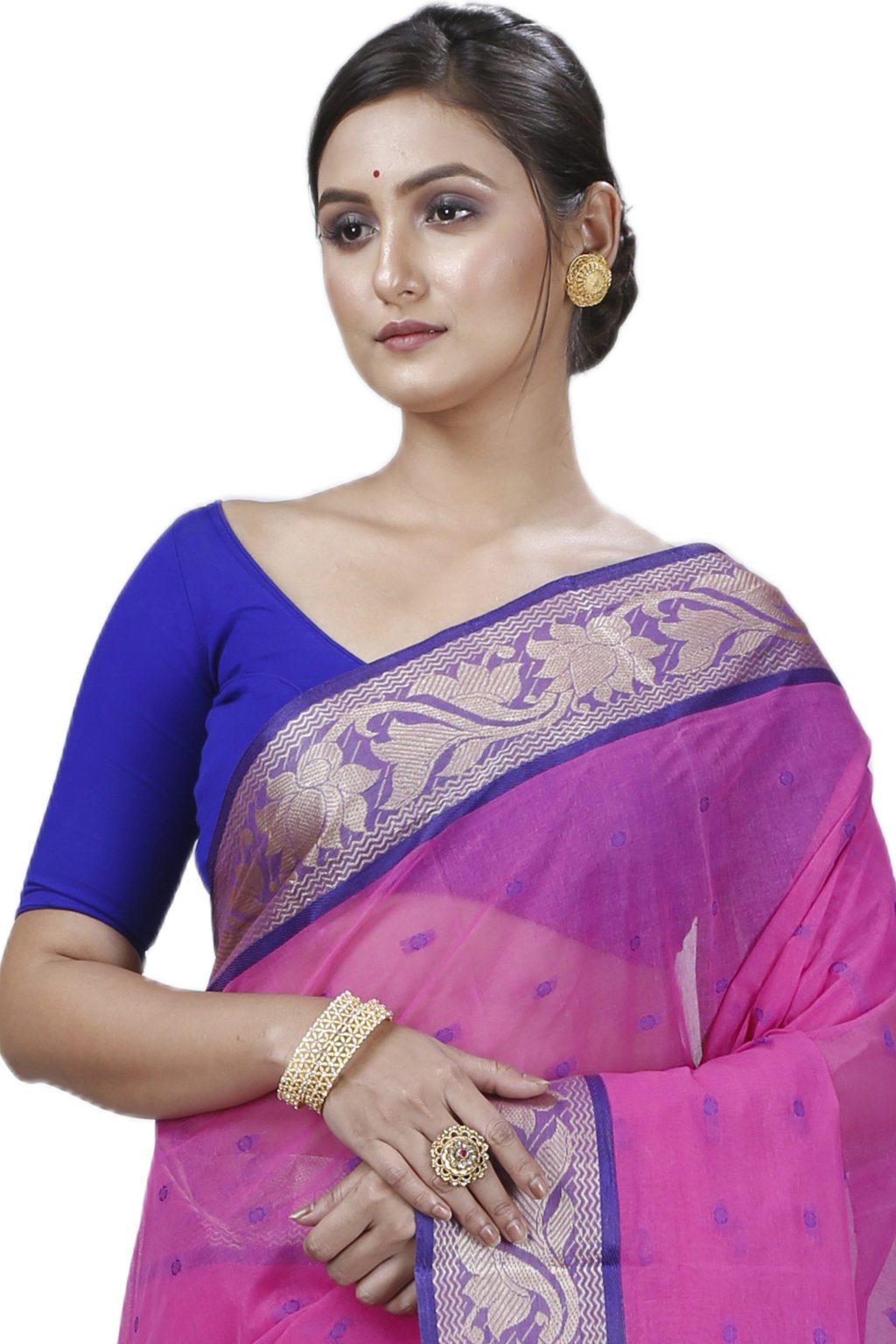 Pink Pure Cotton Unnati Tant Saree (1174)